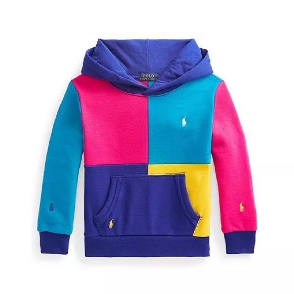 Polo Ralph Lauren Other - Polo Ralph Lauren Color Block Pink Blue Yellow Hoodie Hoody Youth Xl/Men's M